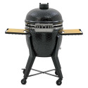 Barbecue kamado TWO.66 noir sur son chariot vue de dos Barbecue kamado TWO.66 noir sur son chariot vue de dos
