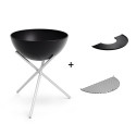 Pack Höfats avec brasero bowl 57 sur pied haut, demi-grille en inox et plancha demi-lune Pack Höfats avec brasero bowl 57 sur pied haut, demi-grille en inox et plancha demi-lune