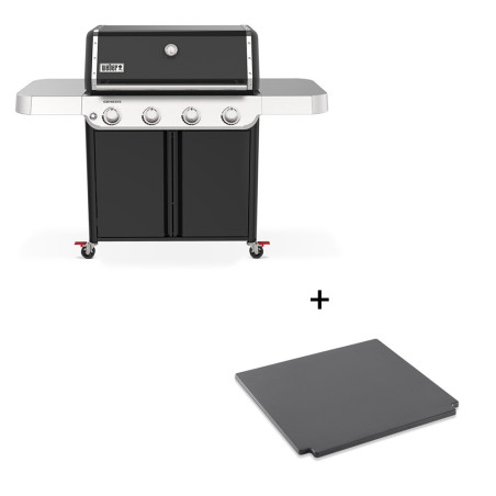 Pack Weber comprenant le barbecue gaz Genesis E-415 ainsi que la pierre à pizza Crafted