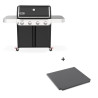 Pack Weber comprenant le barbecue gaz Genesis E-415 ainsi que la pierre à pizza Crafted