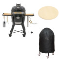 PACK Kamado TWO66 sur chariot + Housse + Pierre a Pizza - Monolith