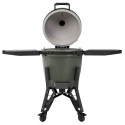 Barbecue charbon The Bastard PRO Large Complete Alpine Green ouvert avec tablettes