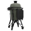Kamado PRO Large Complete Alpine Green The Bastard vue de côté, tablettes rabattues
