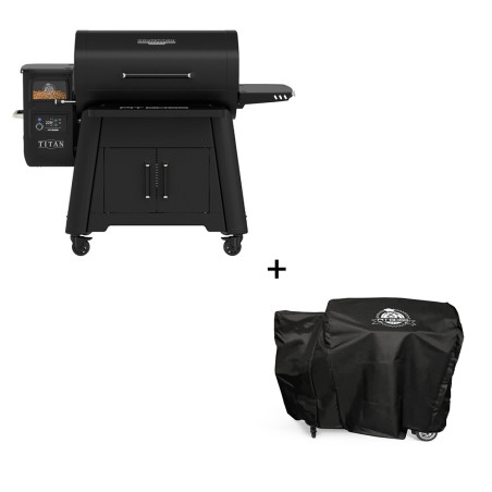 Pack Pit Boss comprenant le barbecue à pellet Titan competition Series et sa housse