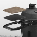 Détail des tablettes modulaires avec inserts magnétiques intégrés du kamado PRO Large sur chariot The Bastard