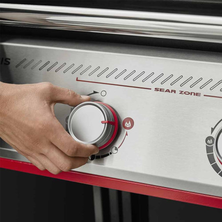 Vue sur la Sear zone du barbecue gaz Genesis E-335W Weber Vue sur la Sear zone du barbecue gaz Genesis E-335W Weber