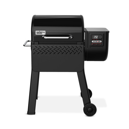 Tablette frontale repliée pour barbecue pellets Searwood 600 XL Weber