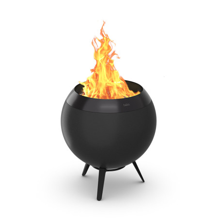 Brasero Moon 45 Höfats noir pied bas avec flammes