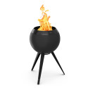 Brasero Moon 45 Höfats noir pied haut avec flammes