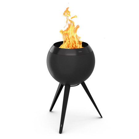 Brasero Moon 45 Höfats noir pied haut avec flammes
