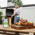 Sonde MEATER Plus et smartphone avec application sur une table Sonde MEATER Plus et smartphone avec application sur une table
