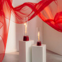 Exposition lampes de table SPIN air rouge émail Hofats