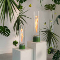 Exposition lampes de table SPIN air vert émail Hofats