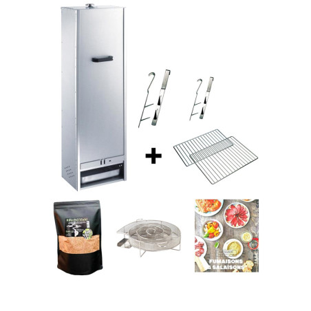 Pack fumoir Peetz 120 cm acier porte coulissante