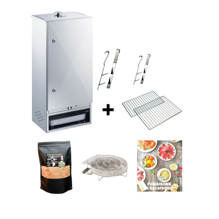 Pack fumoir 85 cm inox Peetz Porte charnières