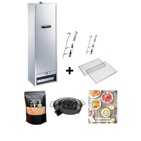 Pack fumoir acier 120 cm porte coulissante Peetz