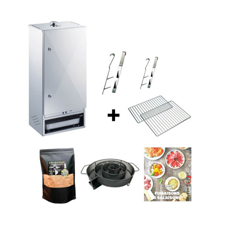 Pack fumoir inox 75 cm Peetz - Porte à charnières