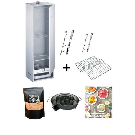 Pack fumoir acier 120 cm porte à charnières Peetz