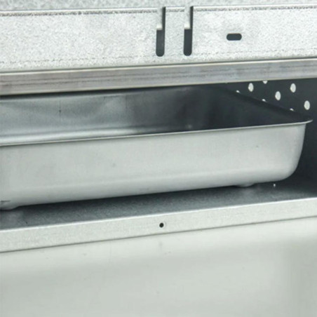 Bac à charbon du fumoir en acier aluminé à charnières 85 x 39 x 28cm