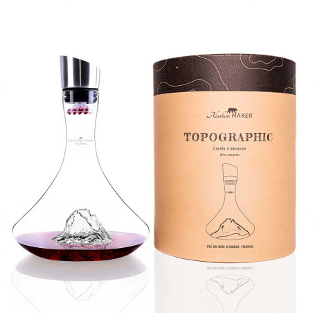 Carafe à vin Topographic Alaskan Maker Pic Du Midi d' Ossau - Coffret
