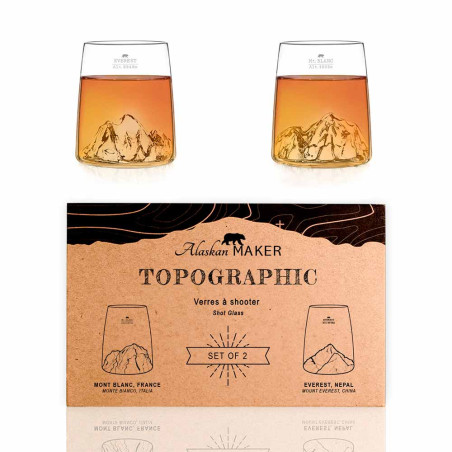 Set 2 shooters Topographic Alaskan Maker - Coffret