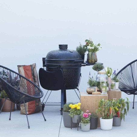 Barbecue kamado Kamal 1.0 XL noir mat ø53 cm ambiance