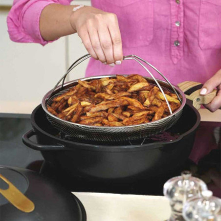 Préparation de frites à la poêle La Fabuleuse Météore 24 cm Cookut