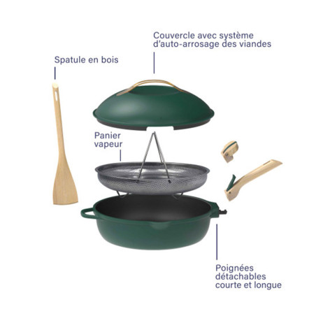 Schéma montrant le contenu de la poêle La Fabuleuse Canopée 24 cm Cookut