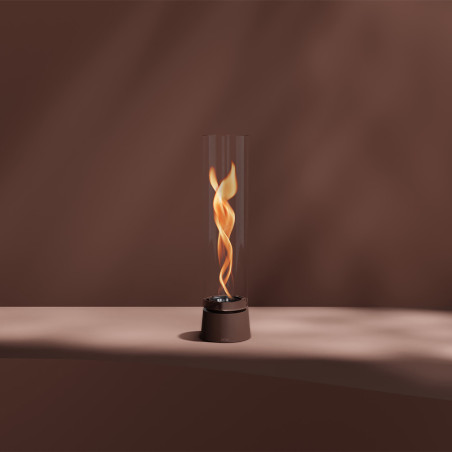 Feu table flamme SPIN air 900 rouge oxyde ambiance