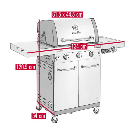 Dimensions du barbecue gaz Professional PRO S3 Char-Broil