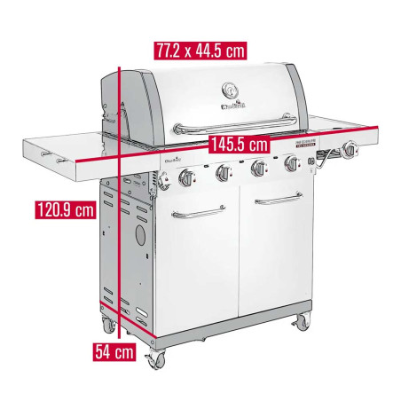 Dimensions du barbecue gaz Professional PRO S4 Char-Broil