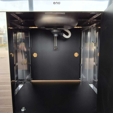 Intérieur du module de cuisine extérieure évier ENO Inox et Noir