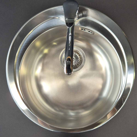 Zoom évier du module de cuisine extérieure évier ENO Inox et Noir