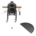 Pack barbecue kamado ONE.55 sur chariot et demi-grille en fonte Monolith