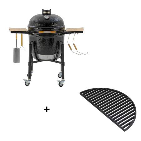 Pack barbecue kamado ONE.66 Monolith + demi-grille en fonte
