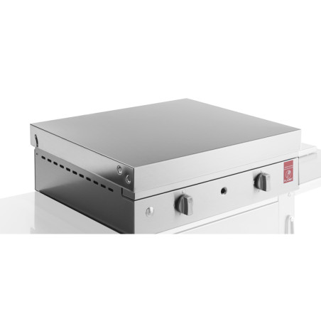 Pack plancha électrique Chef 80 lisse en inox + couvercle en inox Planet