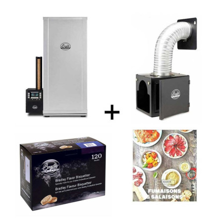 Pack fumoir numérique Bradley Smoker Inox 6 etages