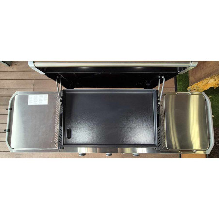 Modèle d'expo - zoom surface de cuisson de la plancha gaz Weber Slate 76 cm sur chariot