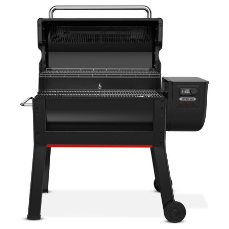 barbecue à pellets Smoque 500 XL Weber - vue de face capot ouvert