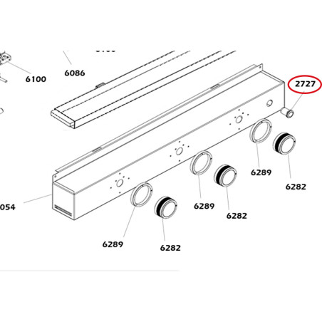 Vue éclatée bouton poussoir 2727 plancha Forge Adour