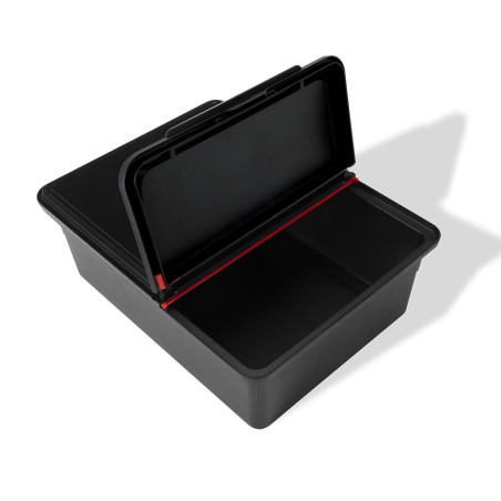 Bac de Rangement d'extérieur Weber - Studio latéral droit avec couvercle ouvert