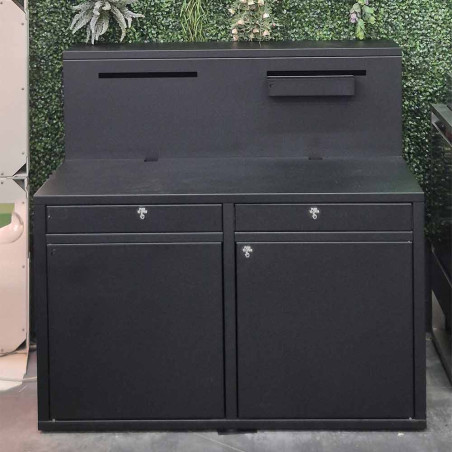 Produit occasion - meuble cuisine extérieure en acier noir Forge Adour pour plancha
