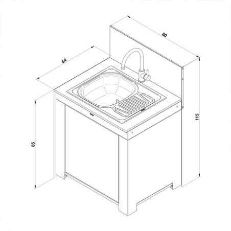 Modulo Evier rectangulaire Sauge Eno - dimension