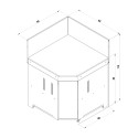 Modulo Angle 80x80 Sauge Eno - dimension