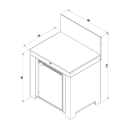 Modulo Frigo 75L Sauge Eno - dimension