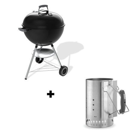 Barbecue charbon Original Kettle 57 cm noir Weber et cheminée d'allumage