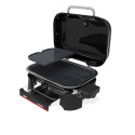 LUMIN Noir + Plancha 2026 Weber - Studio latéral droit ouvert plancha