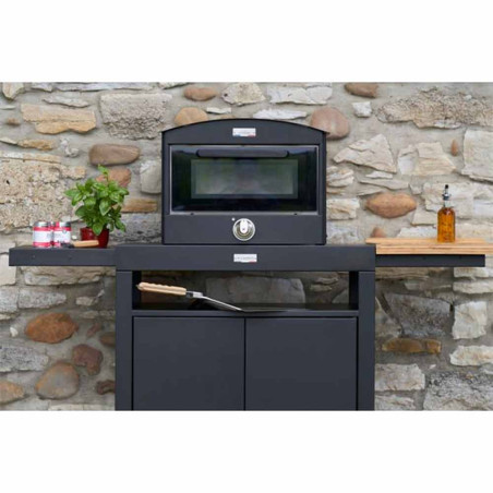 Desserte meuble 80 avec tablettes Acier Noir LeMarquier - Extérieure 2