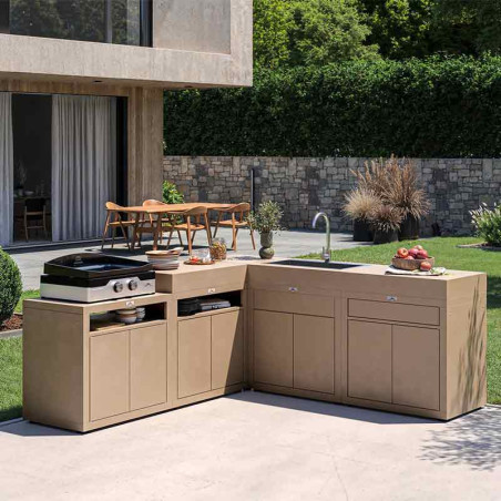 Meuble de cuisson pour plancha / barbecue Taupe Le Marquier - Extérieure