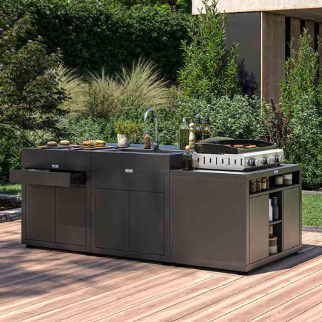 Meuble cuisson XL 110 x 70 cm Noir LeMarquier - Extérieure droit